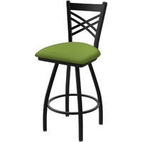 XL 820 Catalina 30" Swivel Bar Stool with Black Wrinkle Finish and Canter Kiwi Green Seat