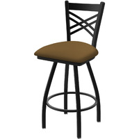 XL 820 Catalina 30" Swivel Bar Stool with Black Wrinkle Finish and Canter Saddle Seat