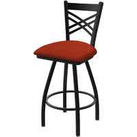 XL 820 Catalina 30" Swivel Bar Stool with Black Wrinkle Finish and Graph Poppy Seat