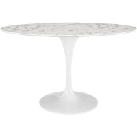 Lippa 54" Oval Artificial Marble Dining Table - White
