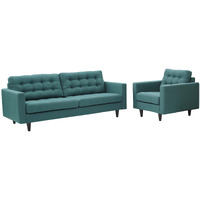 Empress Armchair and Sofa Set of 2 - Teal