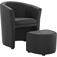 Divulge Armchair and Ottoman - Black