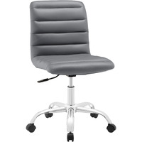 Ripple Armless Mid Back Vinyl Office Chair - Gray