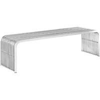 Pipe 60" Stainless Steel Bench - Silver