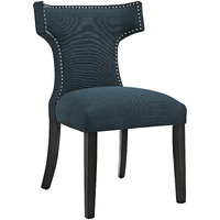Curve Fabric Dining Chair - Azure