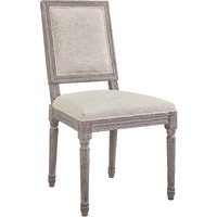 Court Vintage French Upholstered Fabric Dining Side Chair - Beige