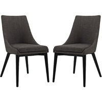 Viscount Dining Side Chair Fabric Set of 2 - Brown