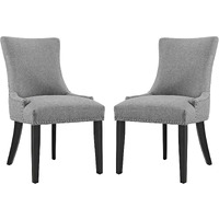 Marquis Dining Side Chair Fabric Set of 2 - Light Gray