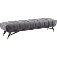 Adept Upholstered Velvet Bench - Gray
