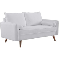 Revive Upholstered Fabric Loveseat - White