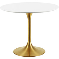 Lippa 36" Round Dining Table - Gold White