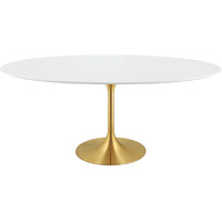 Lippa 78" Oval Dining Table - Gold White