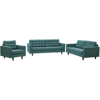 Empress Sofa, Loveseat and Armchair Set of 3 - Teal