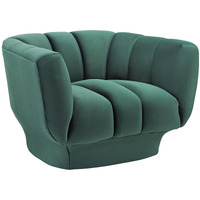 Entertain Vertical Channel Tufted Performance Velvet Armchair - Green