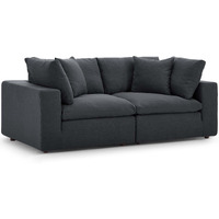 Commix Down Filled Overstuffed 2 Piece Sectional Sofa Set - Gray