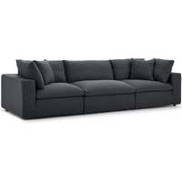 Commix Down Filled Overstuffed 3 Piece Sectional Sofa Set - Gray