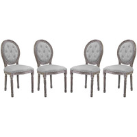 Arise Dining Side Chair Upholstered Fabric Set of 4 - Light Gray