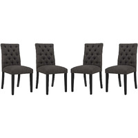 Duchess Dining Chair Fabric Set of 4 - Brown
