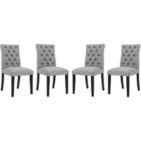 Duchess Dining Chair Fabric Set of 4 - Light Gray