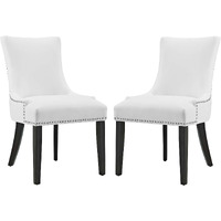 Marquis Dining Chair Faux Leather Set of 2 - White