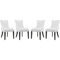 Marquis Dining Chair Faux Leather Set of 4 - White