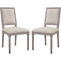 Court Dining Side Chair Upholstered Fabric Set of 2 - Beige
