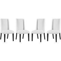Baron Dining Chair Vinyl Set of 4 - White