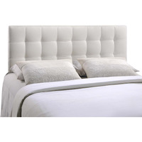 Lily Full Upholstered Vinyl Headboard - White