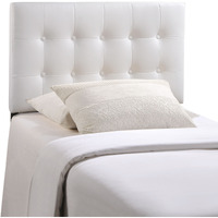Emily Twin Upholstered Vinyl Headboard - White
