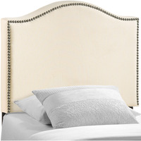 Curl Twin Nailhead Upholstered Headboard - Ivory