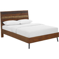 Arwen Queen Rustic Wood Bed - Walnut