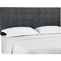 Paisley Tufted Full / Queen Upholstered Performance Velvet Headboard - Gray