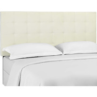 Paisley Tufted Full / Queen Upholstered Performance Velvet Headboard - Ivory