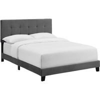 Amira Full Upholstered Velvet Bed - Gray