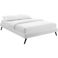 Loryn Full Vinyl Bed Frame with Round Splayed Legs - White