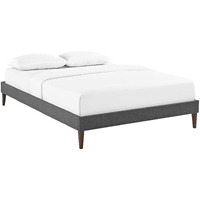 Tessie Full Fabric Bed Frame with Squared Tapered Legs - Gray