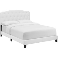 Amelia Queen Faux Leather Bed - White