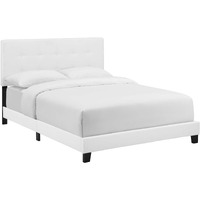 Amira Twin Upholstered Fabric Bed - White