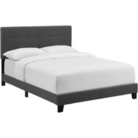 Amira King Upholstered Fabric Bed - Gray