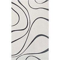 Therese Abstract Swirl 5x8 Area Rug - Ivory and Charcoal