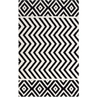 Ailani Geometric Chevron / Diamond 8x10 Area Rug - Black and White