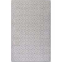 Freydis Greek Key 8x10 Area Rug - White and Light Gray