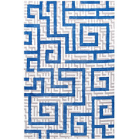 Nahia Geometric Maze 8x10 Area Rug - Ivory, Light Gray and Blue