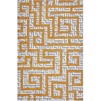 Nahia Geometric Maze 8x10 Area Rug - Ivory, Light Gray and Banana Yellow
