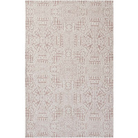 Javiera Contemporary Moroccan 5x8 Area Rug - Ivory and Cameo Rose