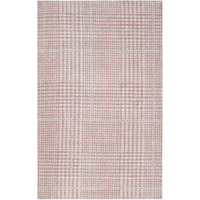 Kaja Abstract Plaid 5x8 Area Rug - Ivory, Cameo Rose and Light Blue