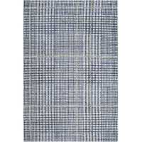 Kaja Abstract Plaid 5x8 Area Rug - Ivory, Cadet Blue and Citron