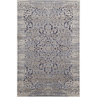 Margarida Distressed Vintage Turkish 5x8 Area Rug - Blue and  Cream
