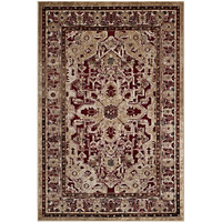 Grania Ornate Vintage Floral Turkish 5x8 Area Rug - Burgundy and Tan