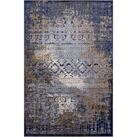 Kalene Distressed Vintage Turkish 5X8 Area Rug - Blue, Rust and Cream